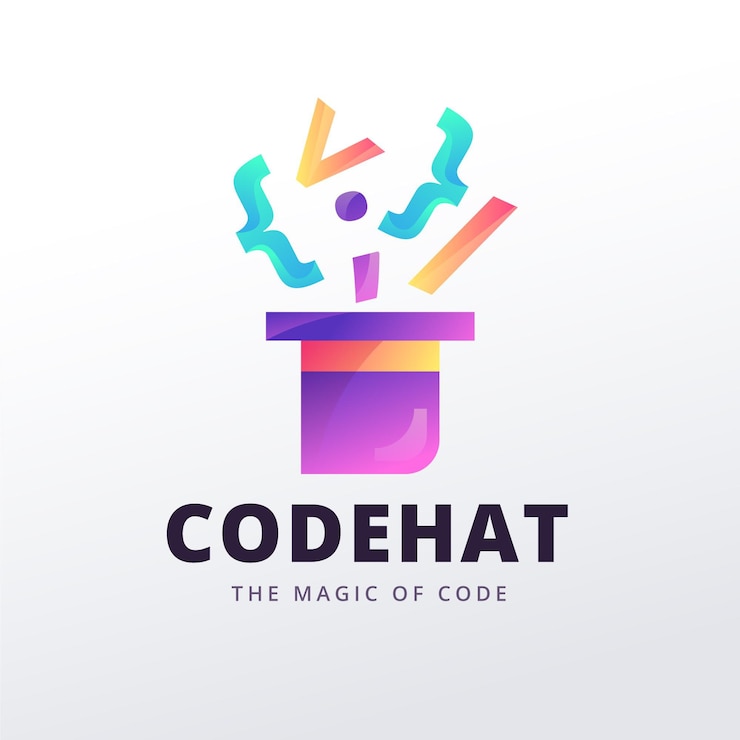 Free Vector gradient codehat logo template