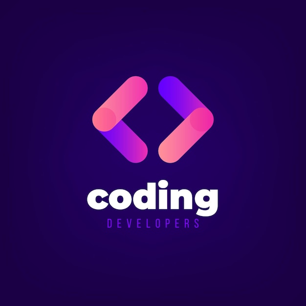 Шаблон логотипа градиентного кодирования