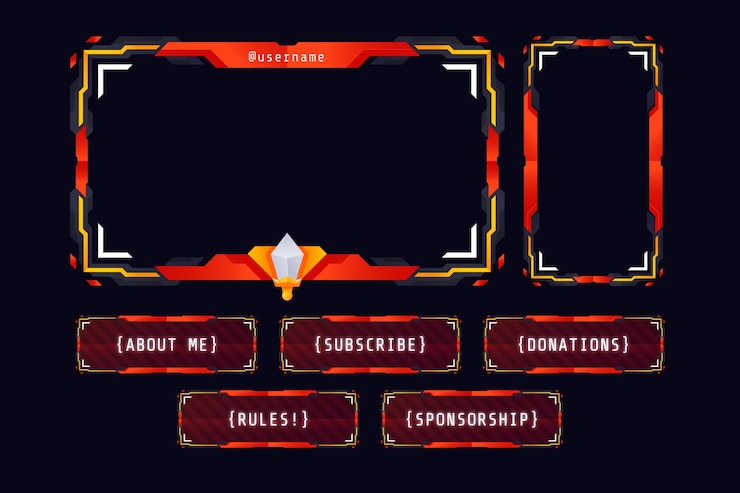 Free Vector gradient collection of twitch panels