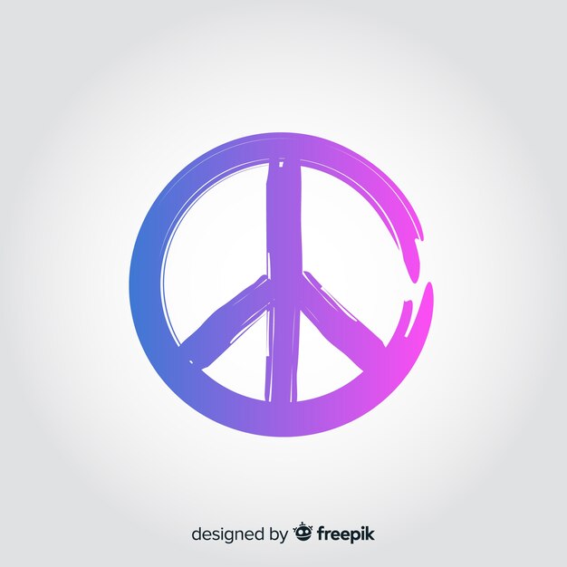 Gradient color peace sign background