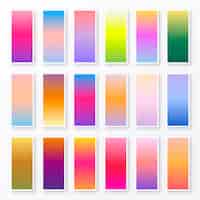 Vettore gratuito set di elementi del set di colori di gradiente