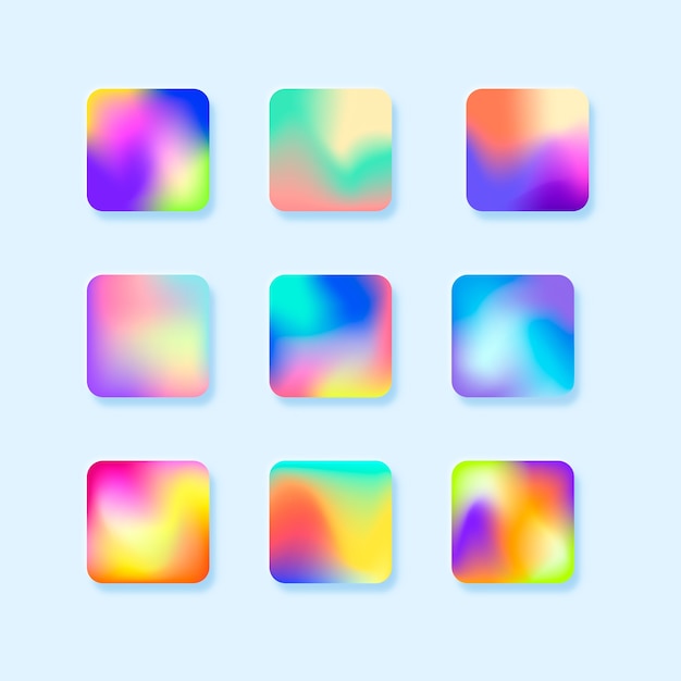 Бесплатное векторное изображение Элемент цветового набора градиента
