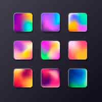 Free vector gradient color set element