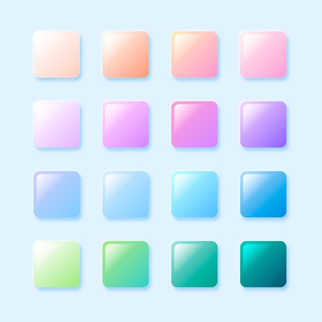 Free vector gradient color set element