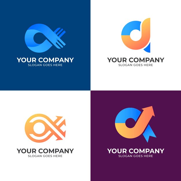 Gradient colored alpha logos