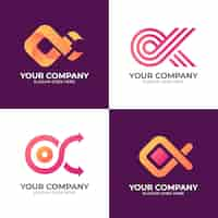 Free vector gradient colored alpha logos