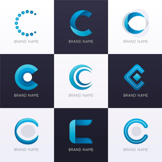 Gradient colored c logo collection