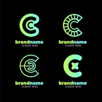 Gradient colored c logo template pack