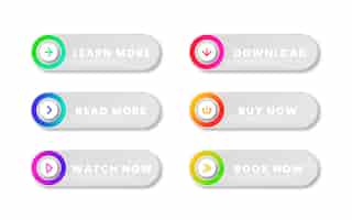 Free vector gradient colored call to action buttons