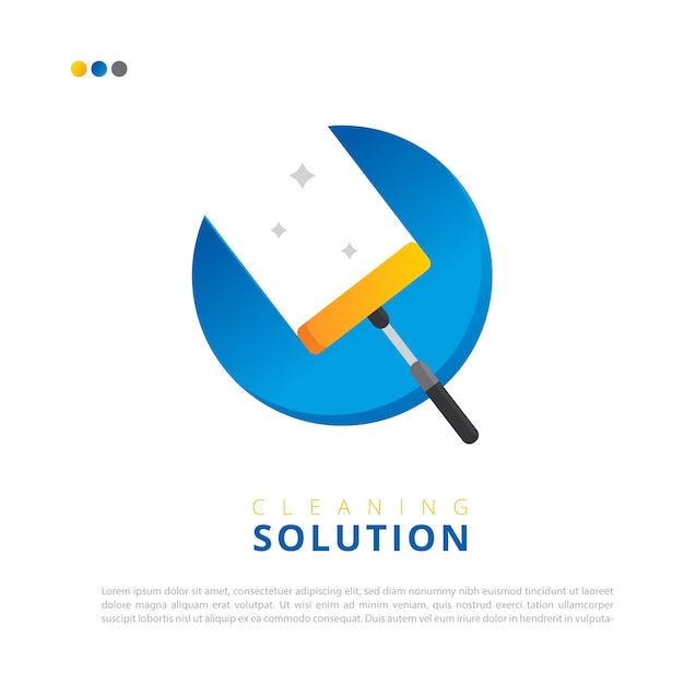 Gradient colored cleaning service logo