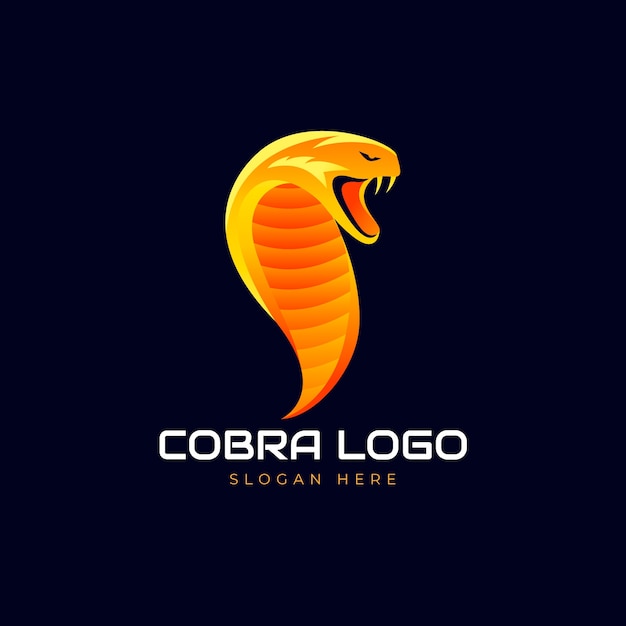 Vettore gratuito modello di logo cobra colorato sfumato
