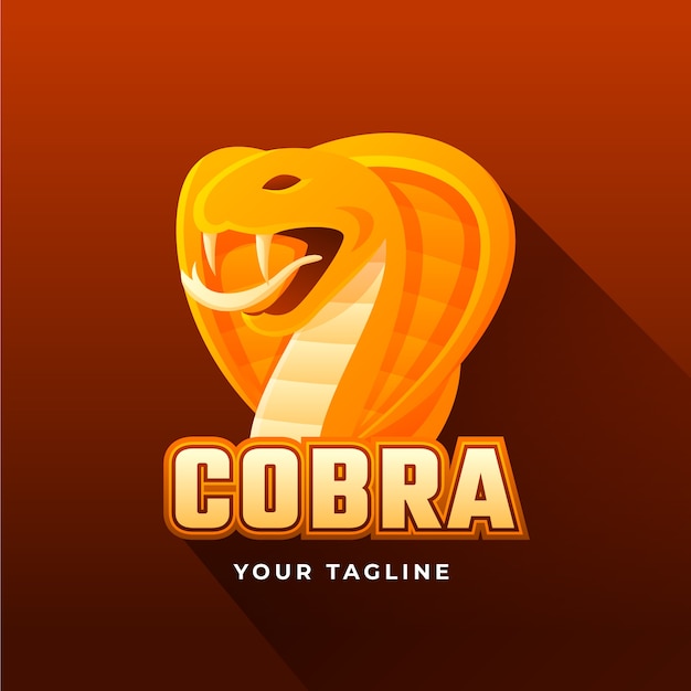 Vettore gratuito modello di logo cobra colorato sfumato