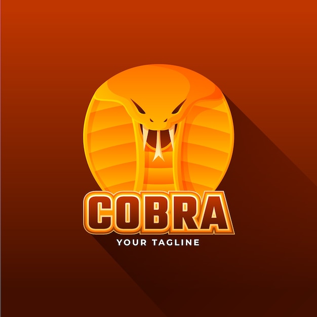 Vettore gratuito modello di logo cobra colorato sfumato