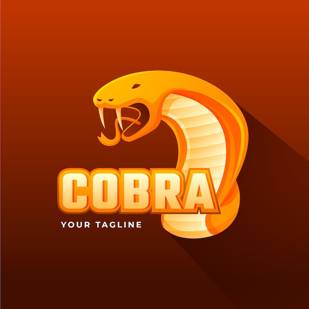 Free vector gradient colored cobra logo template