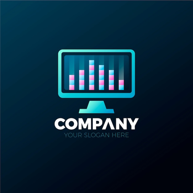 Free vector gradient colored computer logo template