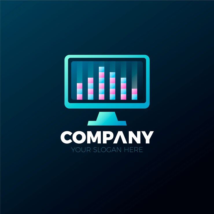 Free Vector gradient colored computer logo template