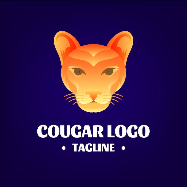 Gradient colored cougar logo template