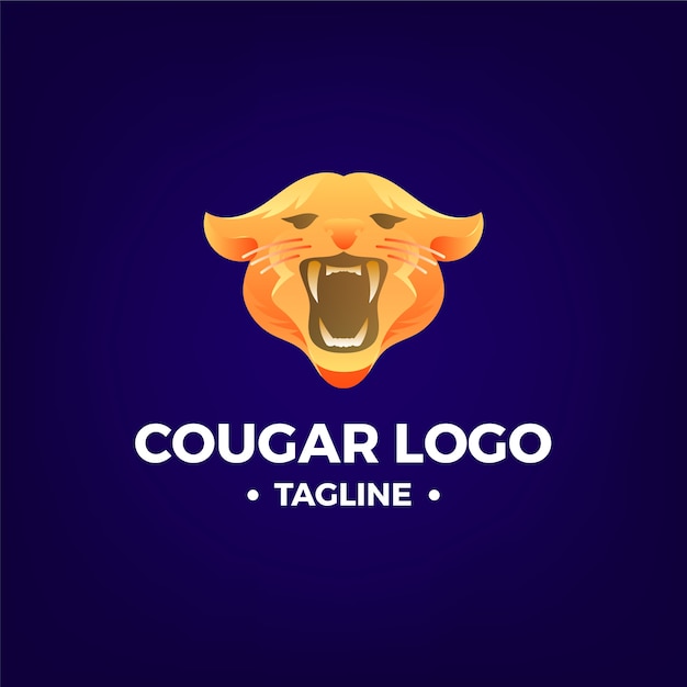 Free vector gradient colored cougar logo template