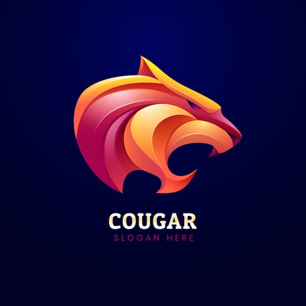 Gradient colored cougar logo