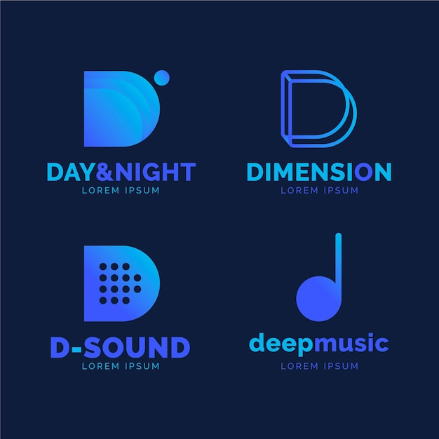 Gradient colored d logo collection
