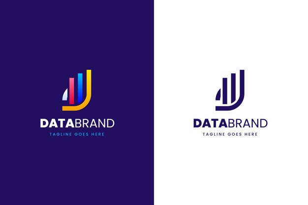 Gradient colored data logo template