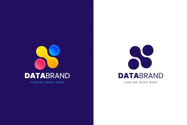 Vettore gratuito modello di logo di dati colorati sfumati