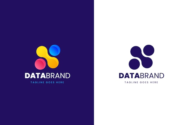 Gradient colored data logo template