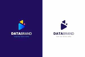 Free vector gradient colored data logo template