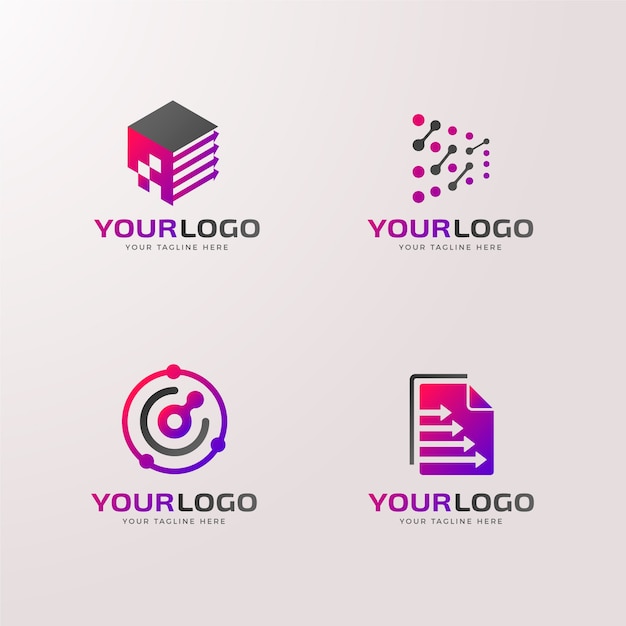 Free vector gradient colored data logo template