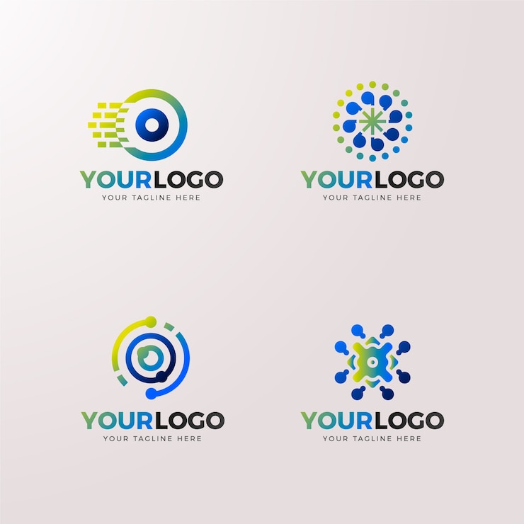 Free Vector gradient colored data logo template