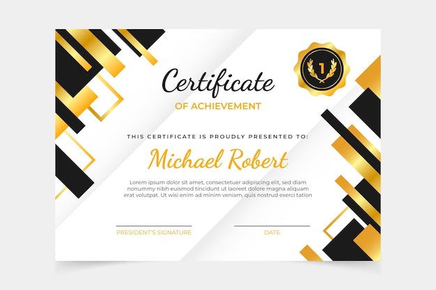 Gradient colored elegant certificate