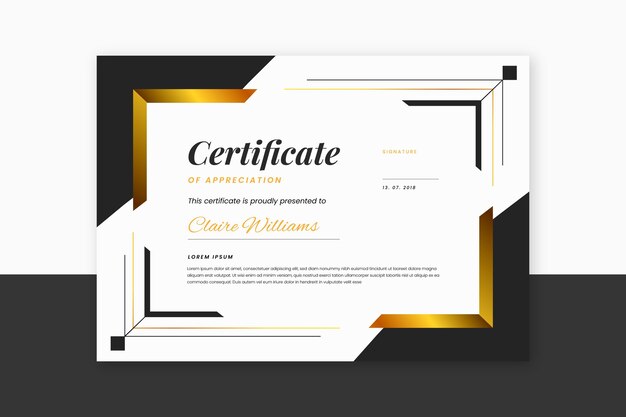 Gradient colored elegant certificate