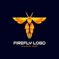 Free vector gradient colored firefly logo template