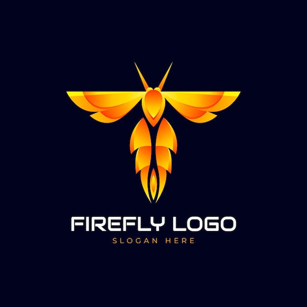Шаблон логотипа светлячка градиентного цвета
