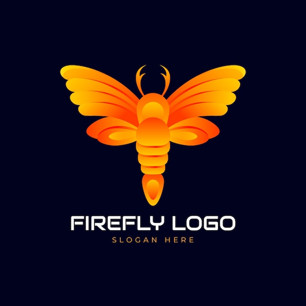 Gradient colored firefly logo template