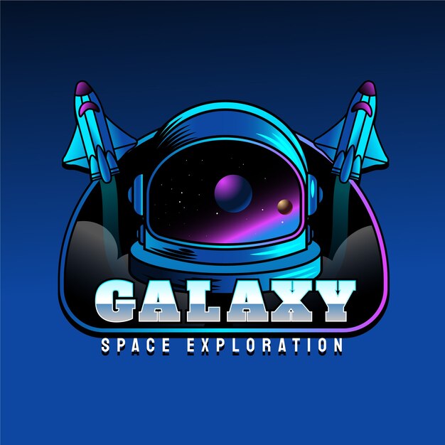 Шаблон логотипа галактики с градиентом