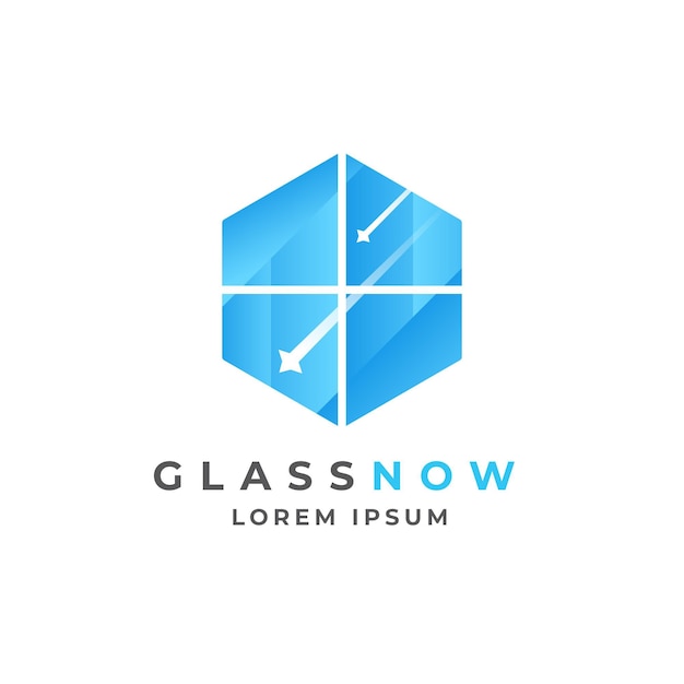グラデーション色ガラスのロゴのテンプレート