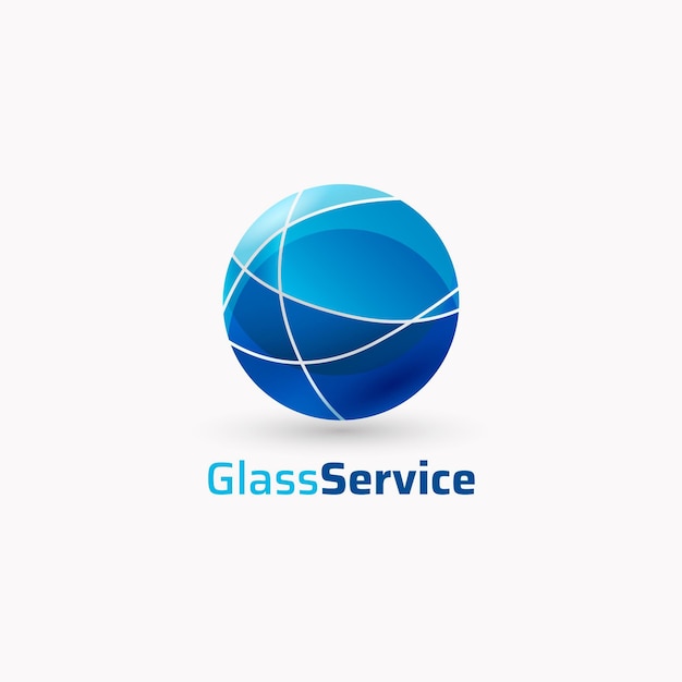 Gradient colored glass logo template