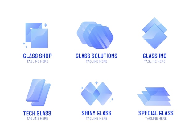 Free vector gradient colored glass logo template