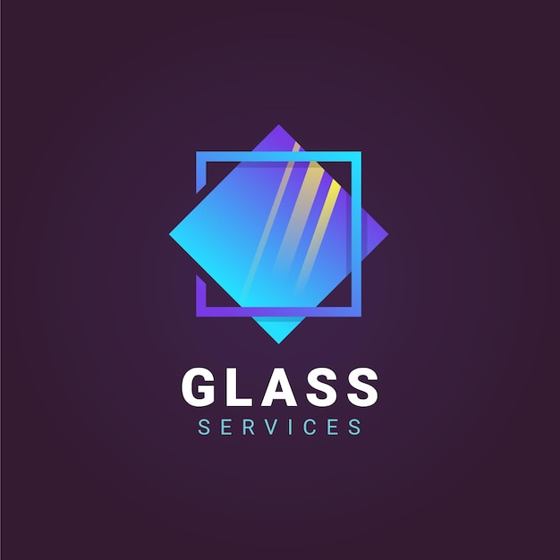 Free vector gradient colored glass logo template