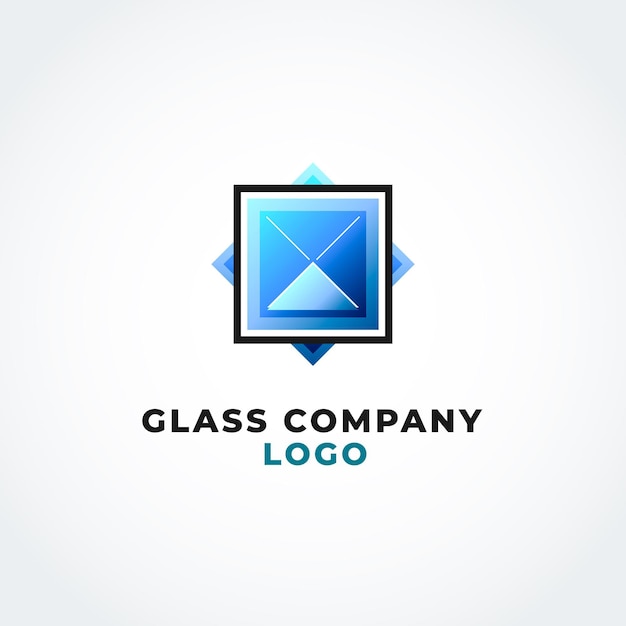 Gradient colored glass logo template