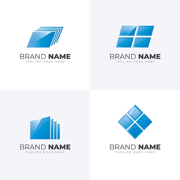 Gradient colored glass logo template