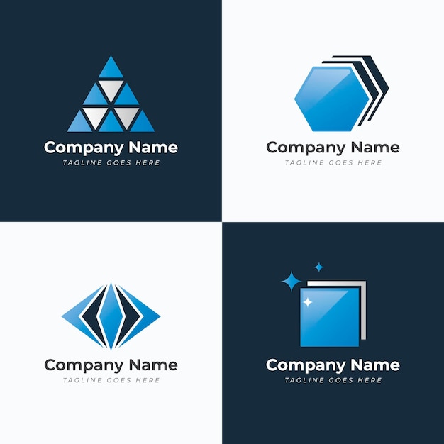 Gradient colored glass logo template