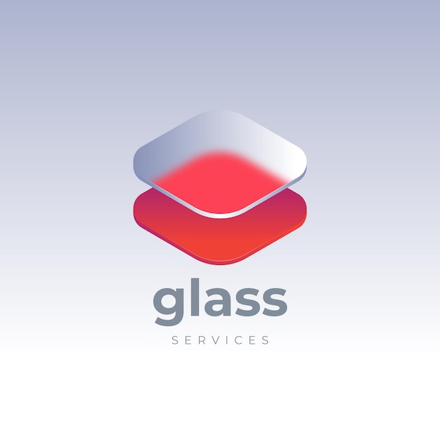 Free vector gradient colored glass logo template