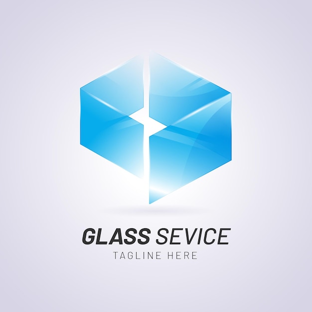 グラデーション色ガラスのロゴのテンプレート