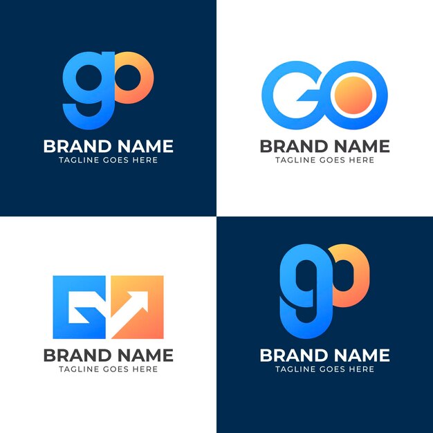 Gradient colored go logo template