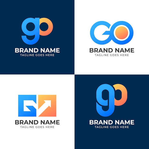 Gradient colored go logo template