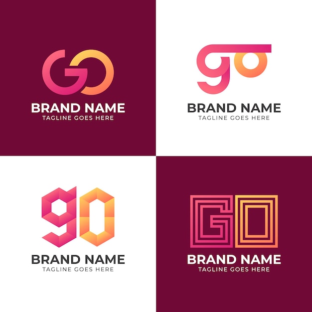 Gradient colored go logo template