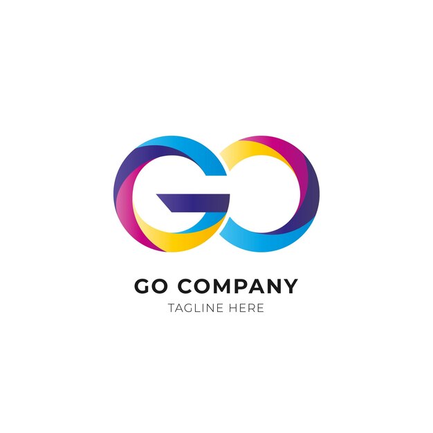 Gradient colored go logo template