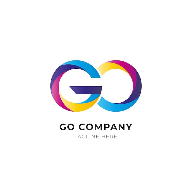 Gradient colored go logo template